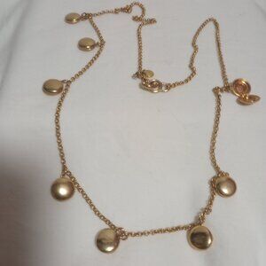 J Crew Gold Tone Locket Pendant Chain Necklace 34"